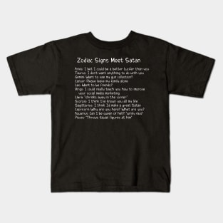 A Zodiac Sign Test: Zodiac Signs Meet Satan Kids T-Shirt